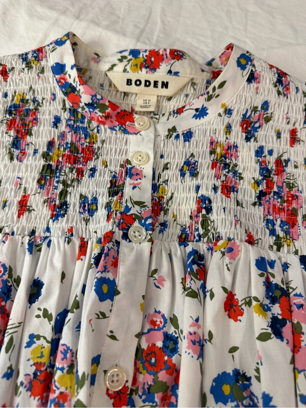 BODEN Helena Cotton Blouse White Floral 8 - Picture 7 of 13
